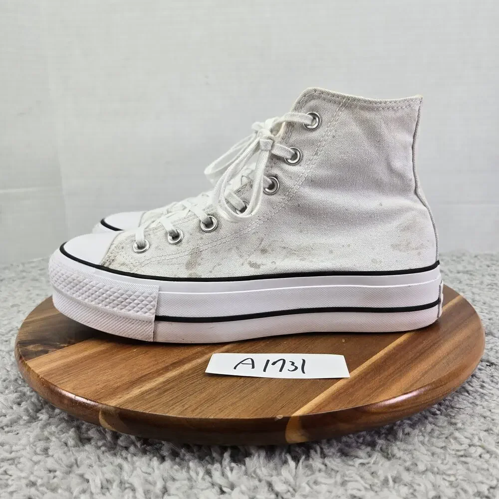Converse Women 8 Chuck Taylor All Star Hi Lift White Platform Casual Y2K Sneaker